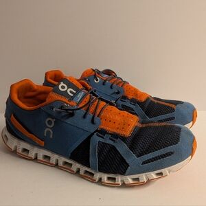 On Running Cloud Men’s Size 9.5 Pacific Sunset Blue Orange Lightweight
